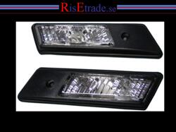 Designlampor/styling - BMW - BMW 5 er E34 - Sidoblinkers kristall silver med svart ram E32, 34, 36