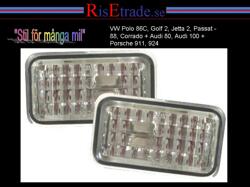 Designlampor/styling - Audi - 80 Lim/Avant (B4) 91-96 - Sidoblinkers till VW/Audi/Porsche Kristall Silver