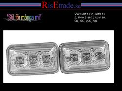 Designlampor/styling - Audi - 80 Lim/Avant (B4) 91-96 - LED Sidoblinkers Audi 80, 90, 100, 200  krom