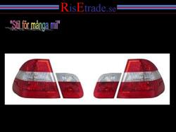 Designlampor/styling - BMW - BMW 3 er E46 - Baklampor - Rödvita baklampor till BMW E46 4d sedan.