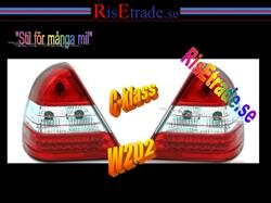 Designlampor/styling - Mercedes - W 202 C-klass - Rödvita LED Baklampor till  Mercedes W202