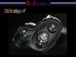 Designlampor/styling - Mercedes - W 203 C-klass - Facelift Strålkastare i svart till Mercedes W203