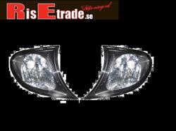 Designlampor/styling - BMW - BMW 3 er E46 - Frontblinkers set BMW E46 sedan & touring i svart och krom.