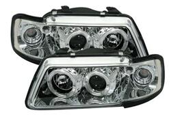Designlampor/styling - Audi - A3 96-00 - Angel Eyes strålkastare i krom för Audi A3 8L