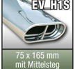 SuperSport avgasr”r variant H1S "75x165mm flat oval, kantade F„lg med central divider