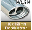 Absorbatorn SuperSport avgasrör variant "HE" 110x150mm oval, dubbel,