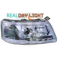 Designlampor/styling - Volkswagen - T5/Multivan/Caravelle 03-10 - Strålkastare DRL LED. VW Caravelle T5 krom