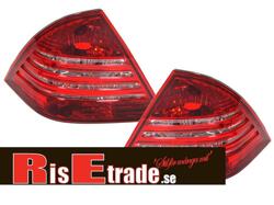 Designlampor/styling - Mercedes - W 203 C-klass - Mercedes W203 00-04 rödvita baklyktor kristall