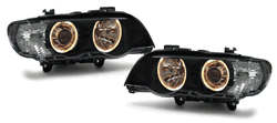 Designlampor/styling - BMW - BMW X5 - BMW X5 99-03 - XENON  Angel Eyes Svart