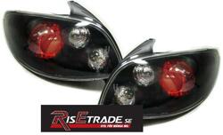 Designlampor/styling - Peugeot - Peugeot 206, 98-06 klarglas bakljus i svart