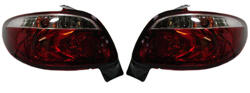 Designlampor/styling - Peugeot - Peugeot 206 , 98-06 klarglas bakljus i rö´tt
