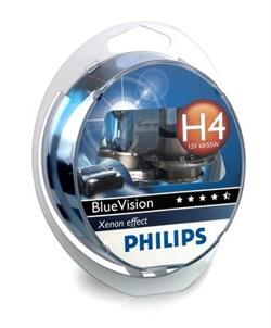Lampor: Philips - Philips H4 Blue Vision Xenon effekt + W5W