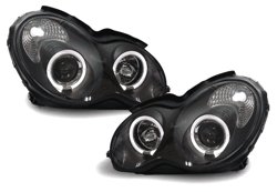 Designlampor/styling - Mercedes - W 203 C-klass - Merc.W203 C-klass - Angel Eyes Strålkastare SVART