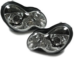 Designlampor/styling - Mercedes - W 203 C-klass - W203 C Class - Facelift strålkastare set KROM